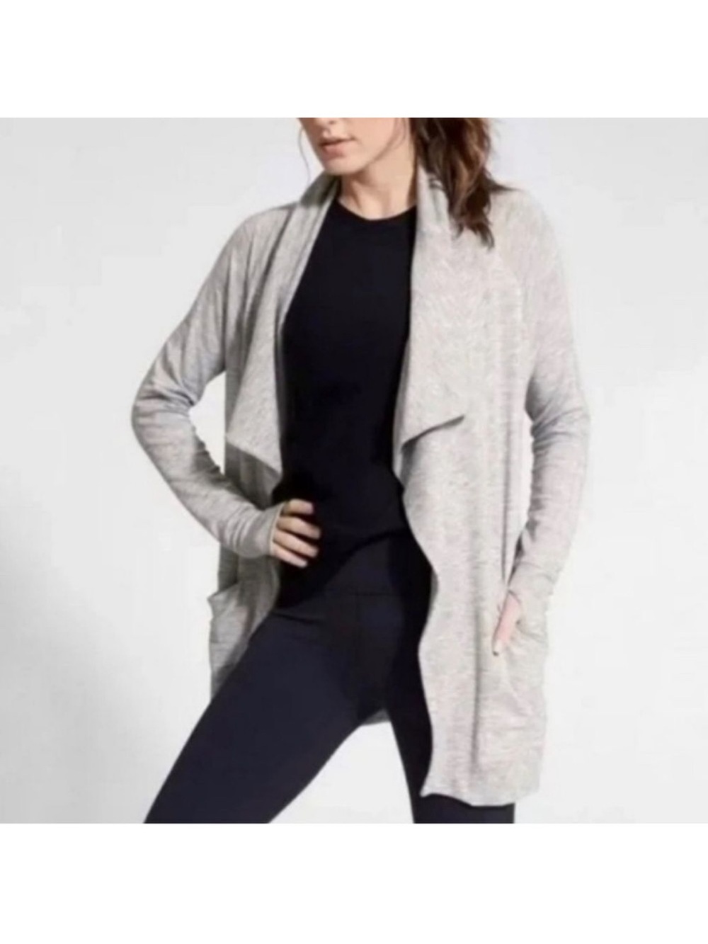 ✨ Athleta Studio Wrap Magnetic Gray Cardigan XX Small